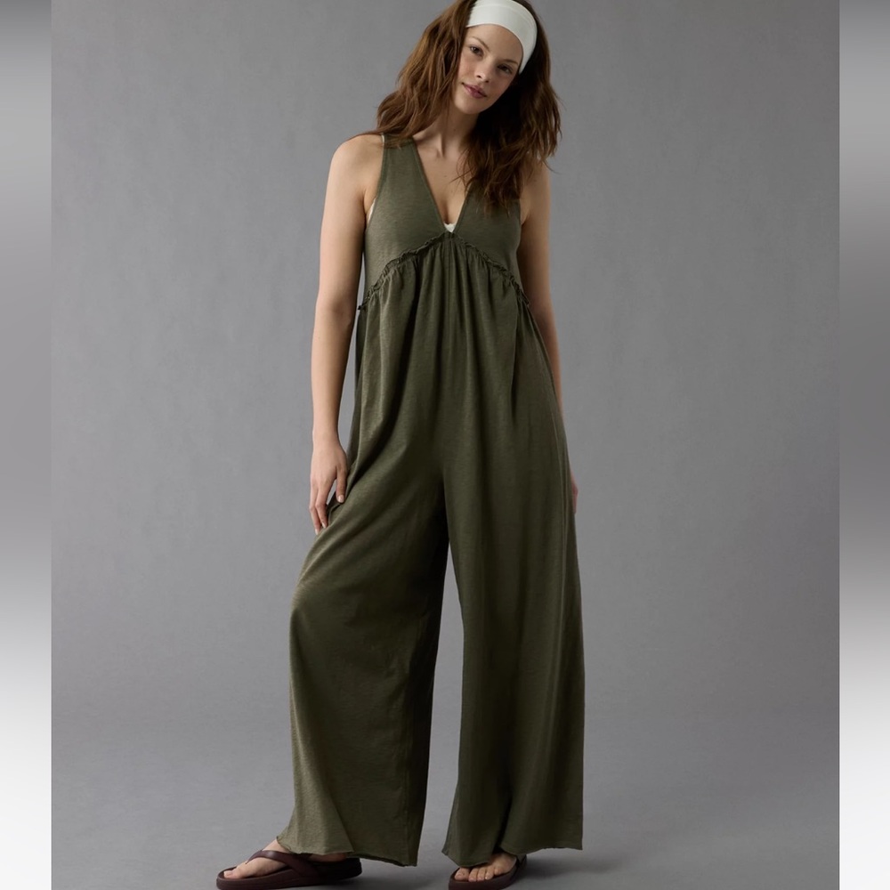 American Eagle Sunchaser Green Jumpsuit